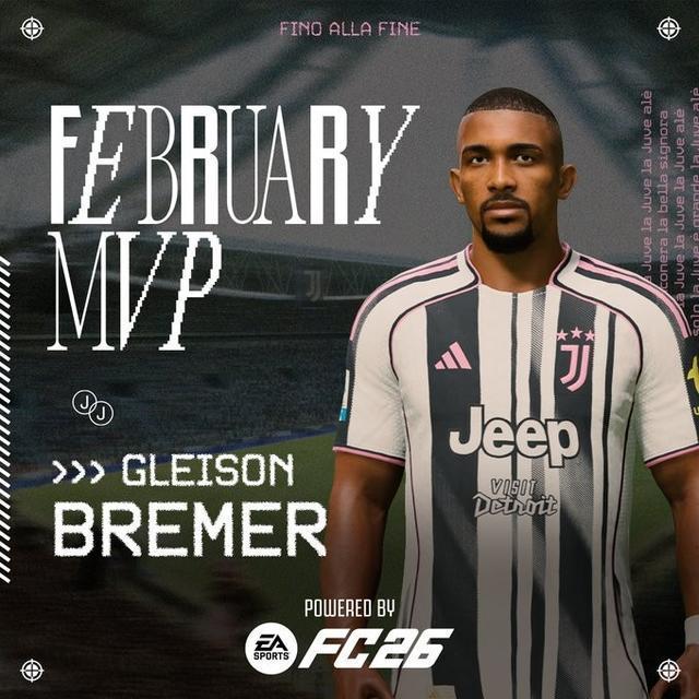 江南体育官网-尤文官方：布雷默当选队内2月最佳球员